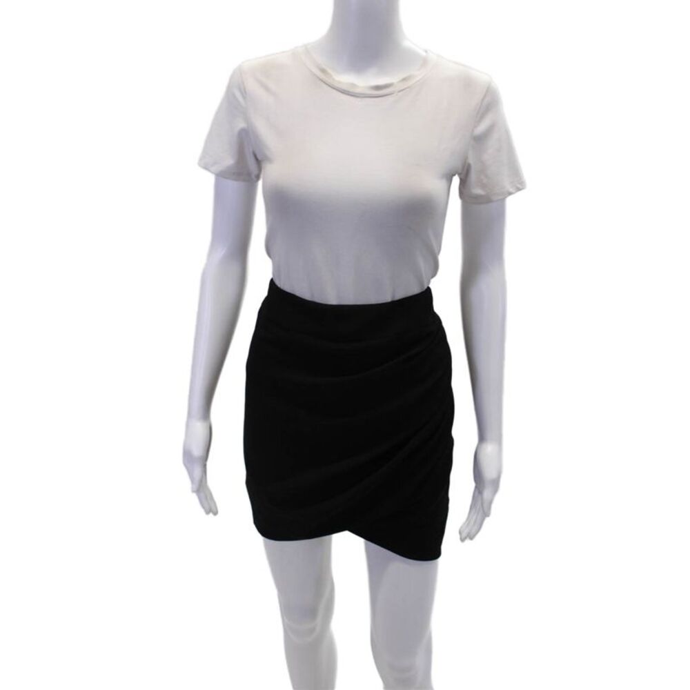 Helmut Helmut Lang Womens Back Zipper Ruched Tulip Mini Skirt Black Size Large